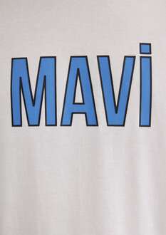 Mavi Logo Beyaz Erkek Tişört 066842-620 - 5