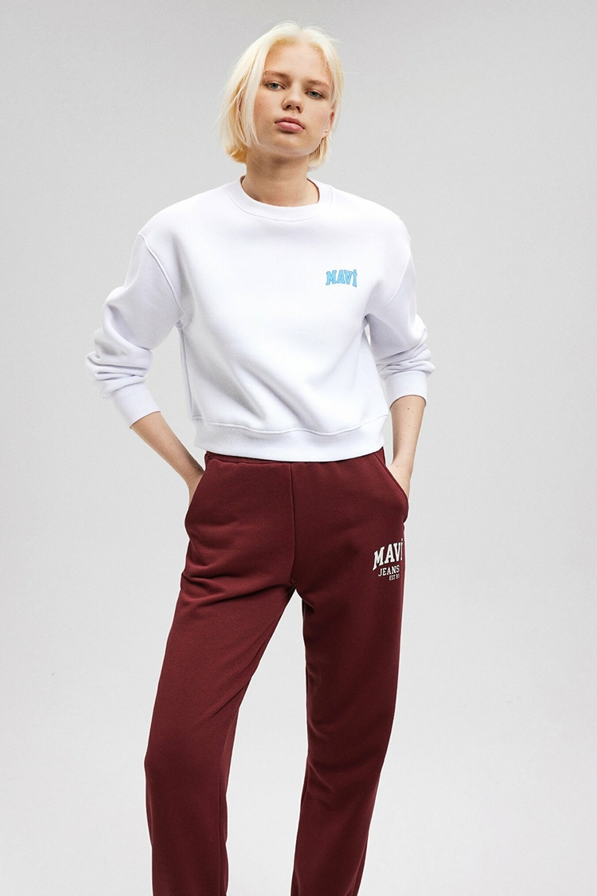 Mavi Logo Beyaz Kadın Sweat 1611601-620 - 1
