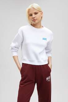 Mavi Logo Beyaz Kadın Sweat 1611601-620 - 2