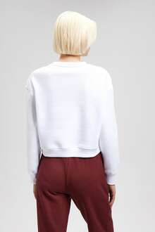 Mavi Logo Beyaz Kadın Sweat 1611601-620 - 4