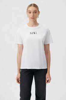 Mavi Logo Beyaz Kadın Tişört 1611594-620 - 2