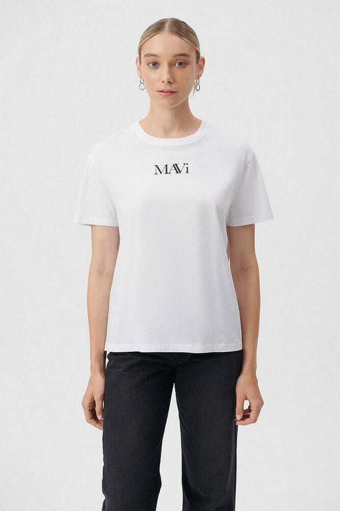 Mavi Logo Beyaz Kadın Tişört 1611594-620 - 2