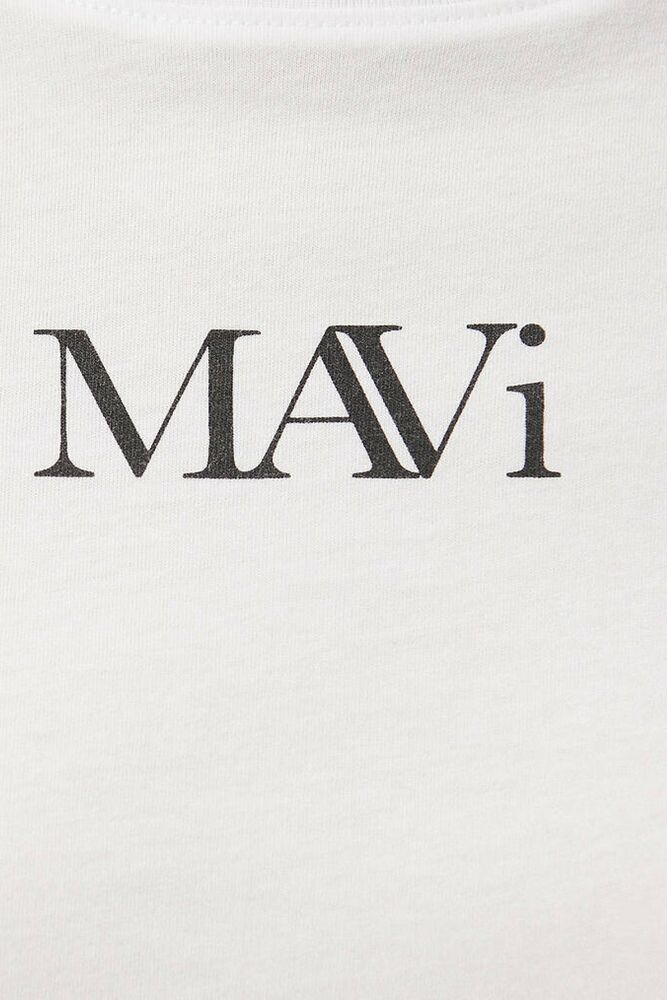 Mavi Logo Beyaz Kadın Tişört 1611594-620 - 5