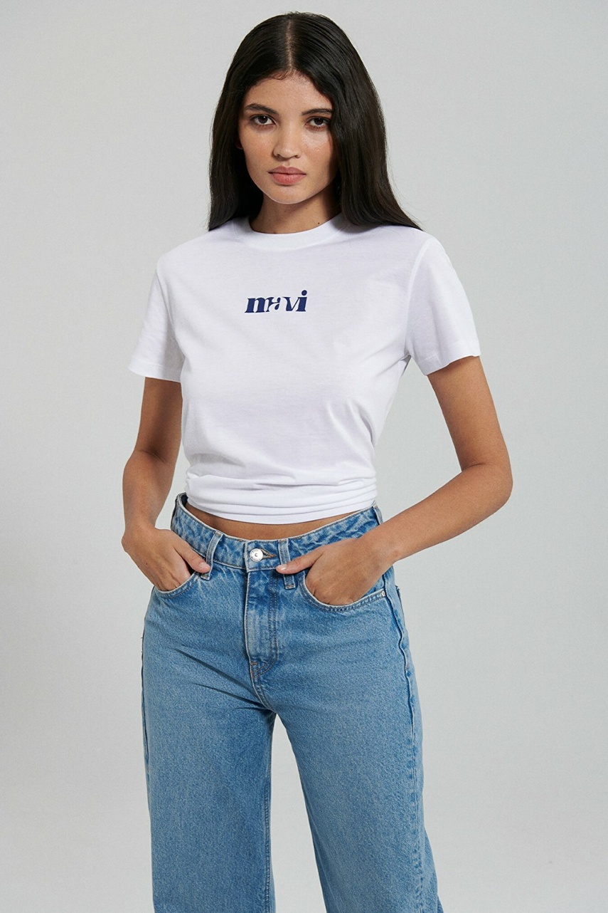 Mavi Logo Beyaz Kadın Tişört 1612241-620 - 2