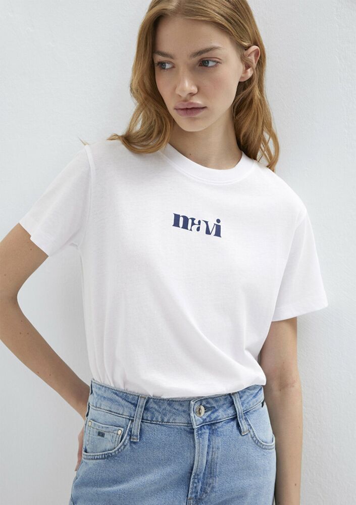 Mavi Logo Beyaz Kadın Tişört 1612241-620 (1)