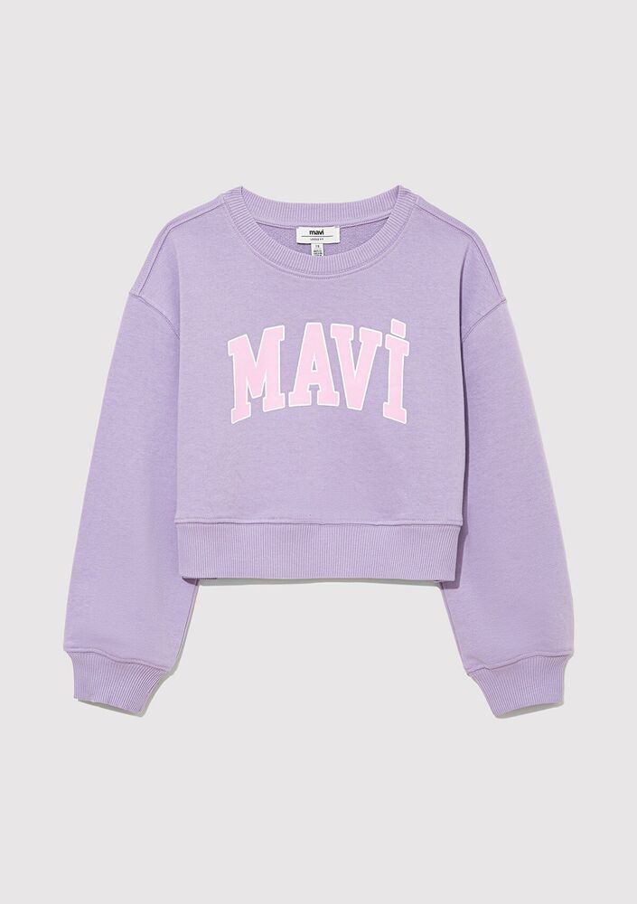 Mavi Logo Crop Lila Çocuk Sweat 7S10097-86954 - 1