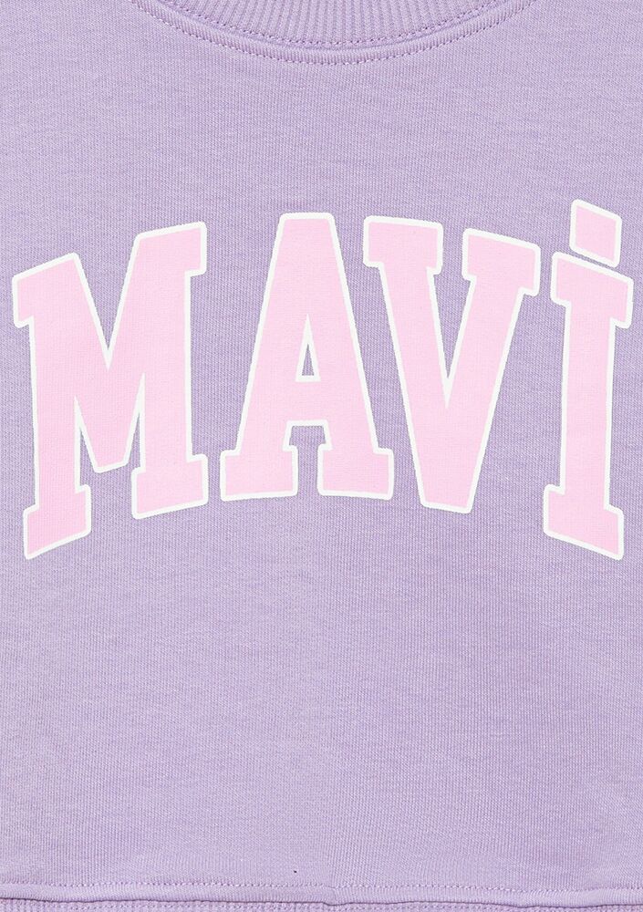 Mavi Logo Crop Lila Çocuk Sweat 7S10097-86954 - 4
