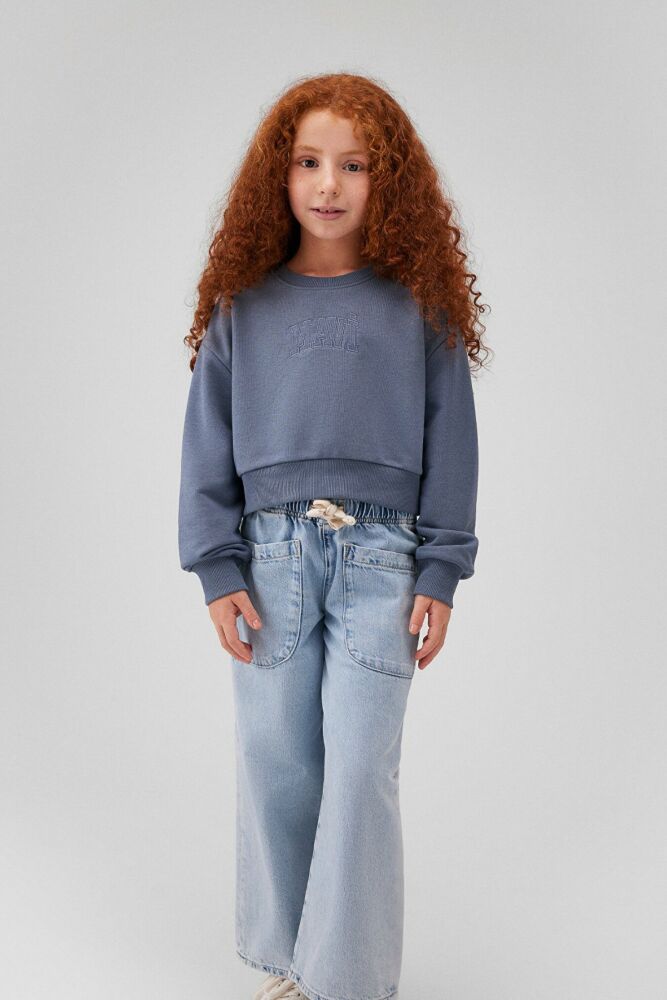 Mavi Logo Crop Puslu Mavi Çocuk Sweat 7S10078-70871 - 2
