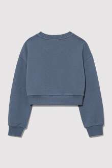 Mavi Logo Crop Puslu Mavi Çocuk Sweat 7S10078-70871 - 4
