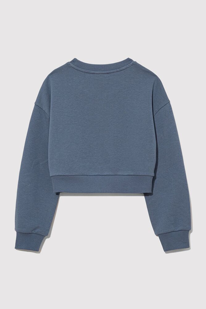 Mavi Logo Crop Puslu Mavi Çocuk Sweat 7S10078-70871 - 4