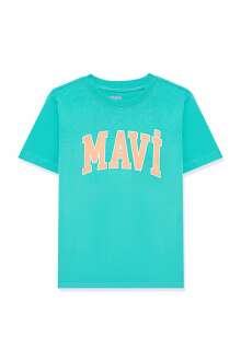 Mavi Logo Ice Gren Çocuk Tişört 7610109-71724 - Mavi (1)
