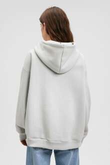 Mavi Logo Kapişonlu Açık Gri Kadın Sweat 1600361-34322 - 4