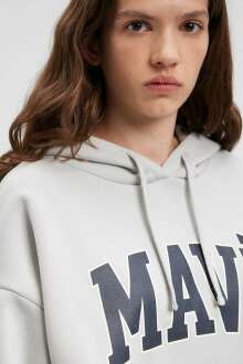 Mavi Logo Kapişonlu Açık Gri Kadın Sweat 1600361-34322 - 5