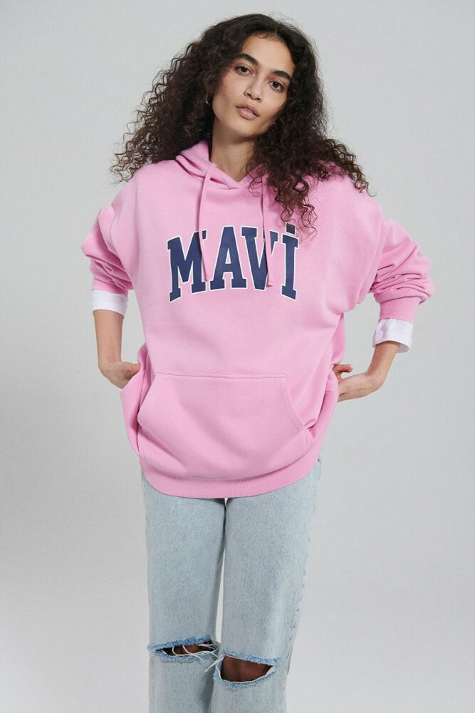 Mavi Logo Kapişonlu Açık Leylak Kadın Sweat 1600361-71038