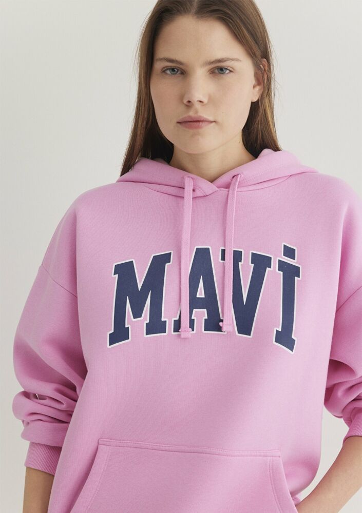 Mavi Logo Kapişonlu Açık Leylak Kadın Sweat 1600361-71038 (1)
