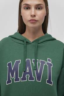 Mavi Logo Kapişonlu Avcı Yeşili Kadın Sweat 1600361-71892 - 5