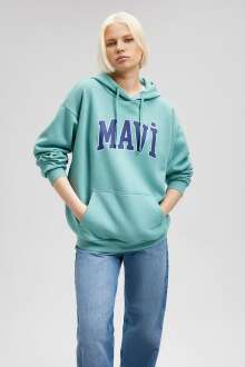 Mavi Logo Kapişonlu Kadın Sweat 1600361-71823 - 1