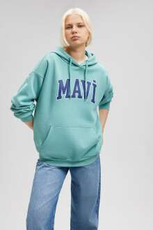 Mavi Logo Kapişonlu Kadın Sweat 1600361-71823 - Mavi (1)