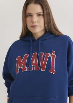 Mavi Logo Kapişonlu Koyu Lacivert Kadın Sweat 1600361-82625 - 1