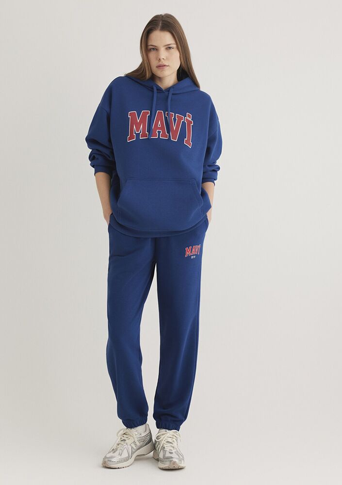 Mavi Logo Kapişonlu Koyu Lacivert Kadın Sweat 1600361-82625 - 2