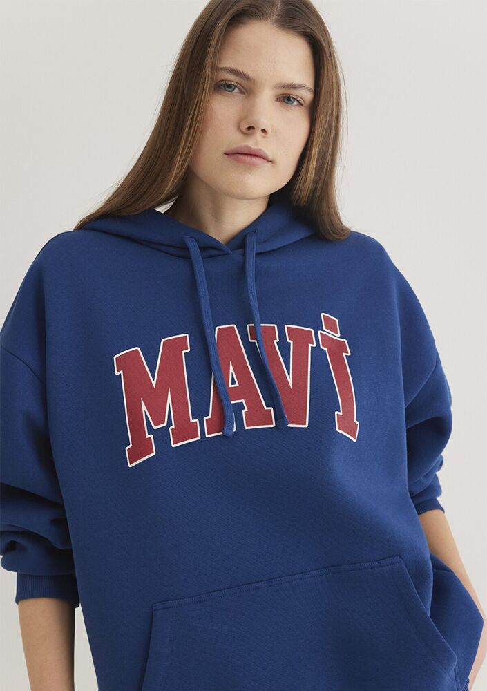 Mavi Logo Kapişonlu Koyu Lacivert Kadın Sweat 1600361-82625 - 3