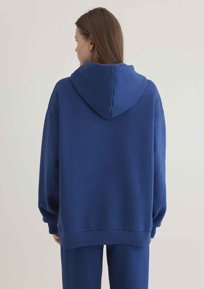 Mavi Logo Kapişonlu Koyu Lacivert Kadın Sweat 1600361-82625 - 5