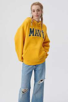 Mavi Logo Kapişonlu Koyu Sarı Kadın Sweat 1600361-71340 - 2