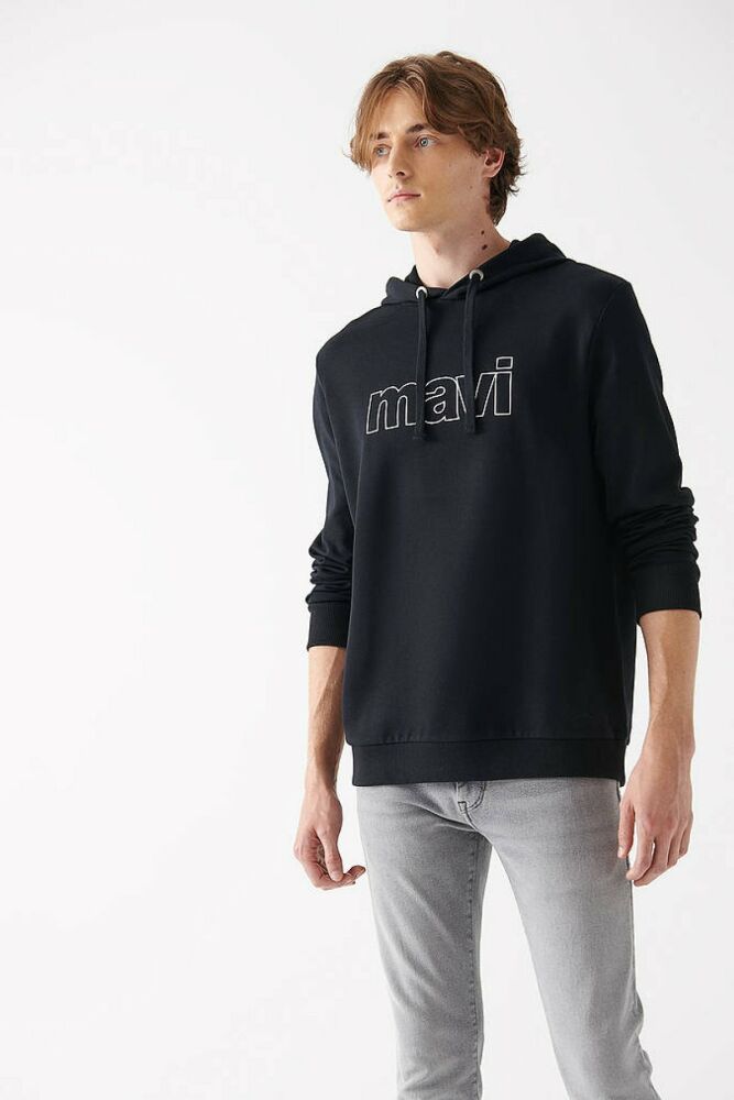 Mavi Logo Kapişonlu Siyah Erkek Sweat 065606-900