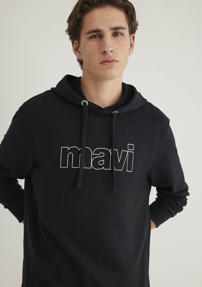 Mavi Logo Kapişonlu Siyah Erkek Sweat 065606-900 (1)
