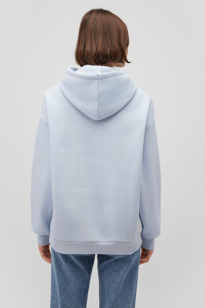 Mavi Logo Kapişonlu Uçuk Mavi Kadın Sweat 1600361-70717 - 4