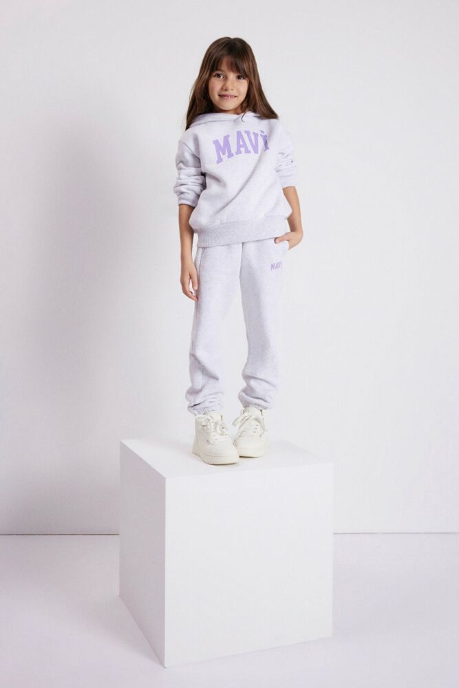 Mavi Logo Kar Gri Melanj Çocuk Tişört 7610035-85438 - 1