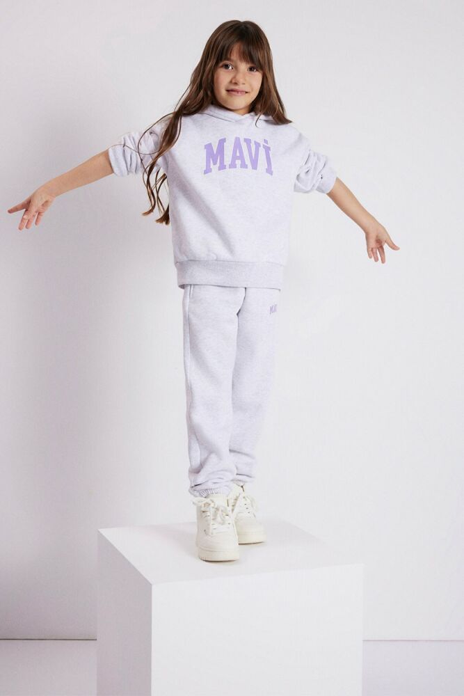 Mavi Logo Kar Gri Melanj Çocuk Tişört 7610035-85438 - 2