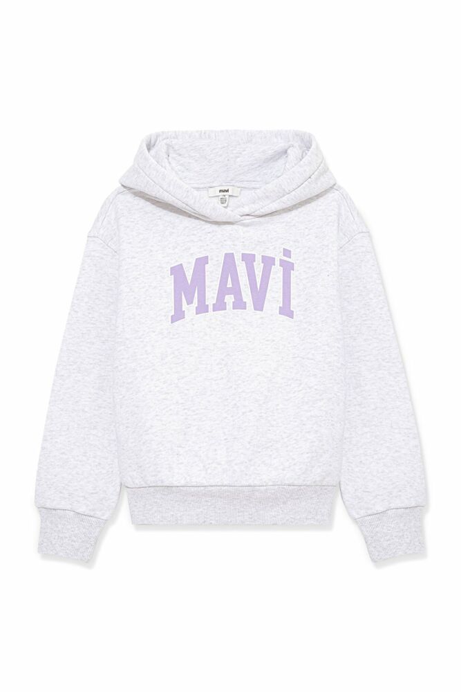 Mavi Logo Kar Gri Melanj Çocuk Tişört 7610035-85438 - 3