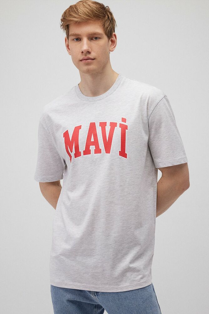 Mavi Logo Kar Gri Melanj Erkek Tişört 0611711-85438 - 1