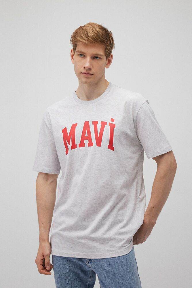 Mavi Logo Kar Gri Melanj Erkek Tişört 0611711-85438 - 2