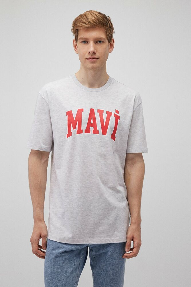 Mavi Logo Kar Gri Melanj Erkek Tişört 0611711-85438 - 3