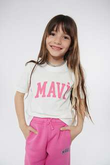 Mavi Logo Kırık Beyaz Çocuk Tişört 7610109-70057 - 1