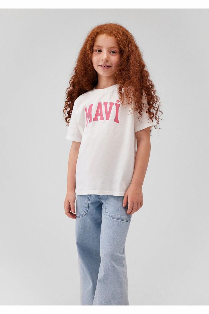 Mavi Logo Kırık Beyaz Çocuk Tişört 7610109-70057