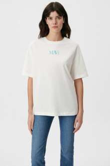 Mavi Logo Kırık Beyaz Kadın Tişört 1611593-70057 - Mavi (1)