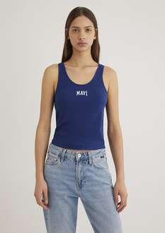 Mavi Logo Koyu Saks Mavi Kadın Tişört 1611899-70722 - 4