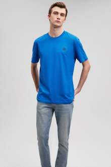 Mavi Logo Nakışlı Gök Mavi Erkek Tişört 067074-81347 - Mavi (1)