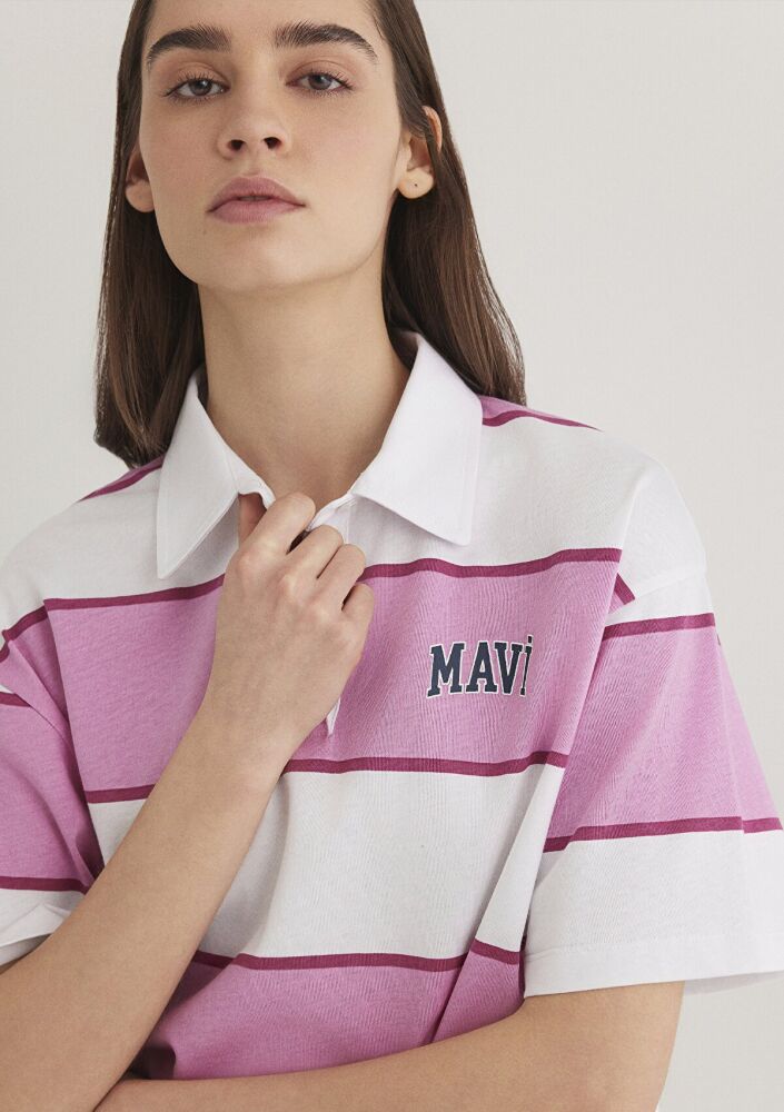 Mavi Logo Polo Kadın Tişört 1613005-89359 - 1