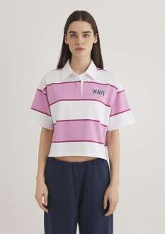 Mavi Logo Polo Kadın Tişört 1613005-89359 - 4