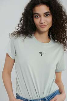 Mavi Logo Sis Yeşil Kadın Tişört 1612244-70148 - Mavi (1)