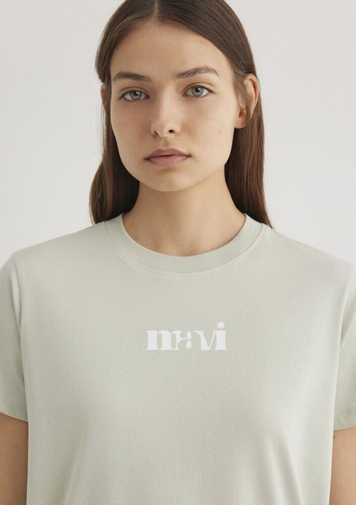 Mavi Logo Sis Yeşili Kadın Tşört 1612241-70148 - 5