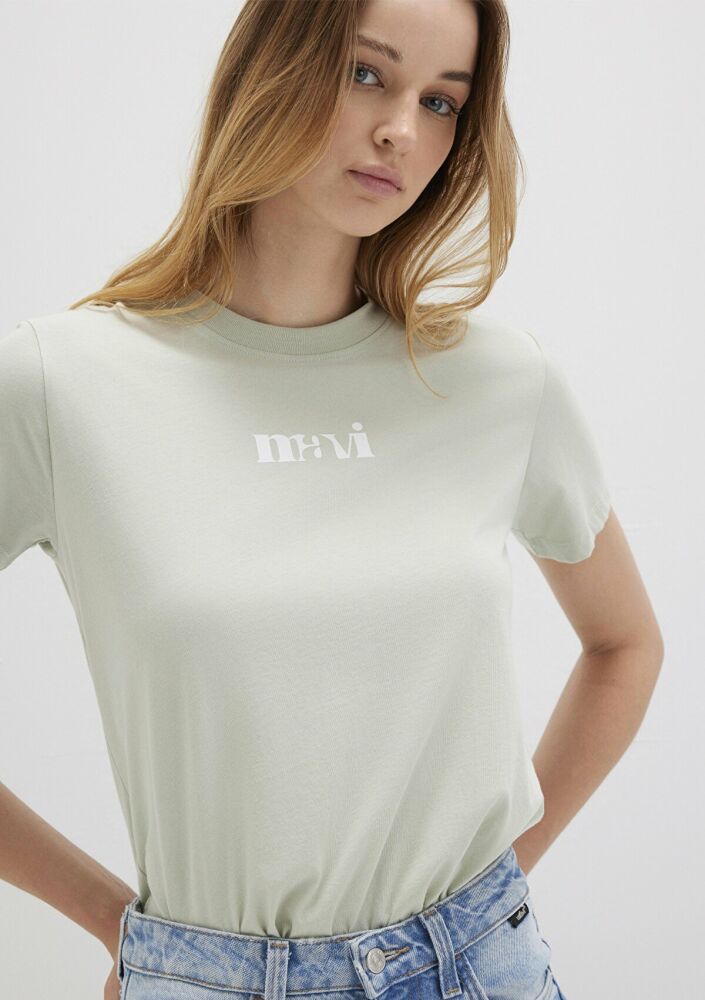 Mavi Logo Sis Yeşili Kadın Tşört 1612241-70148