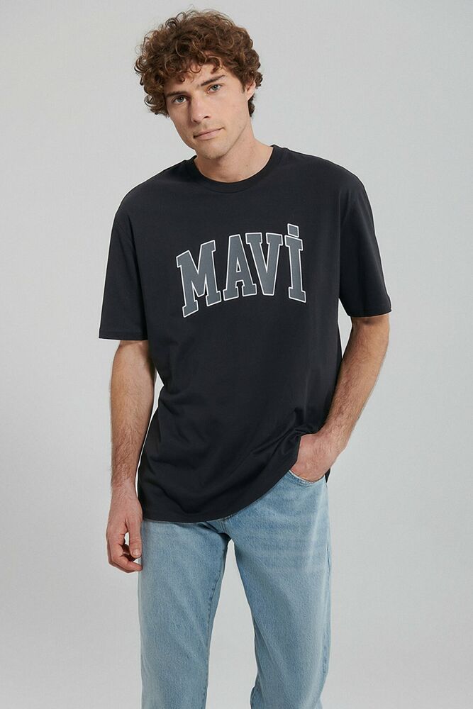 Mavi Logo Siyah Erkek Tişört 0611711-900 - 1