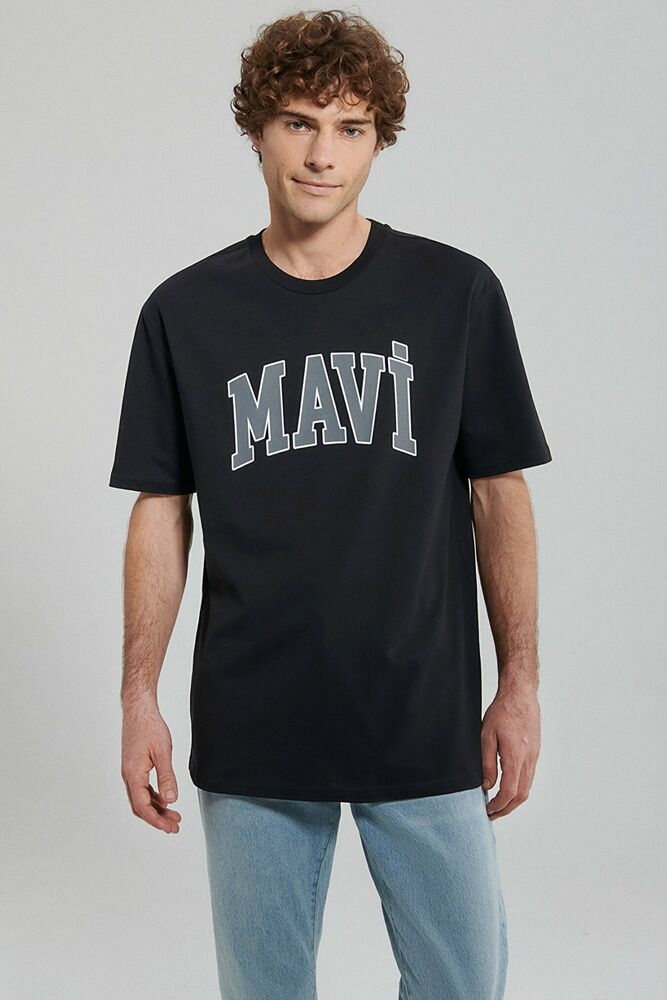 Mavi Logo Siyah Erkek Tişört 0611711-900 - 3