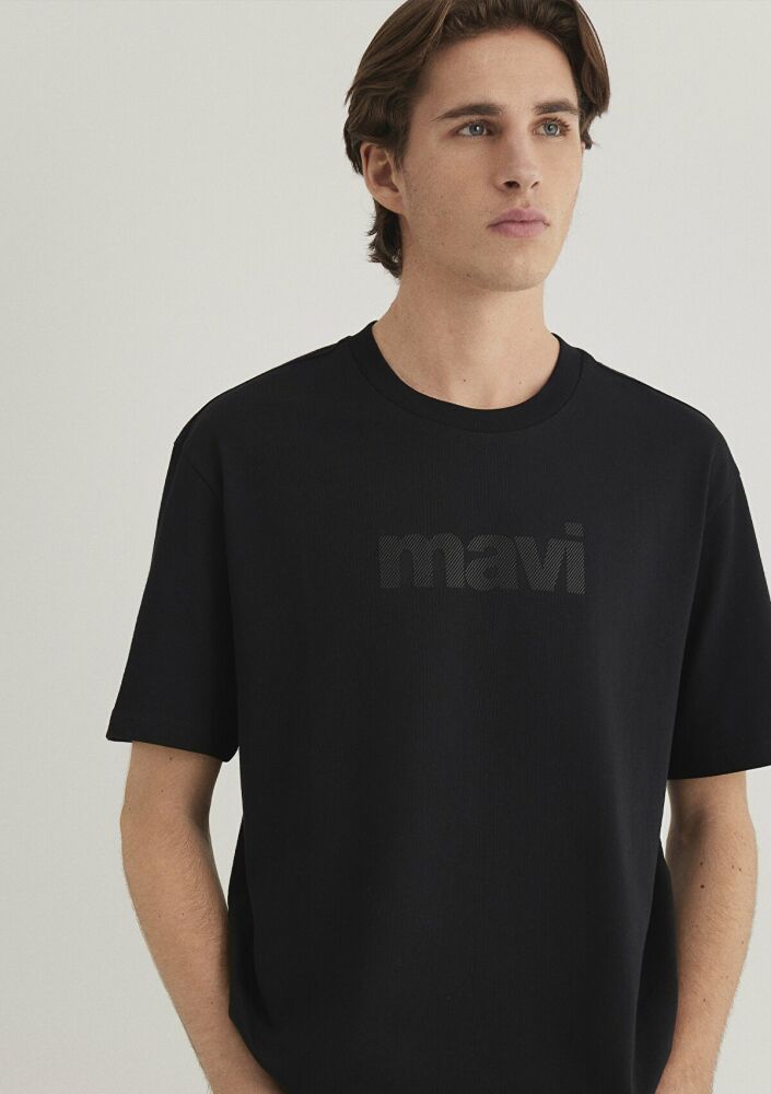 Mavi Logo Siyah Erkek Tişört 0611807-900 - 1