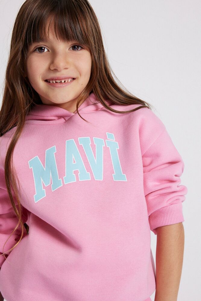 Mavi Logo Toz Pembe Çocuk Sweat 7610035-86953 - 1